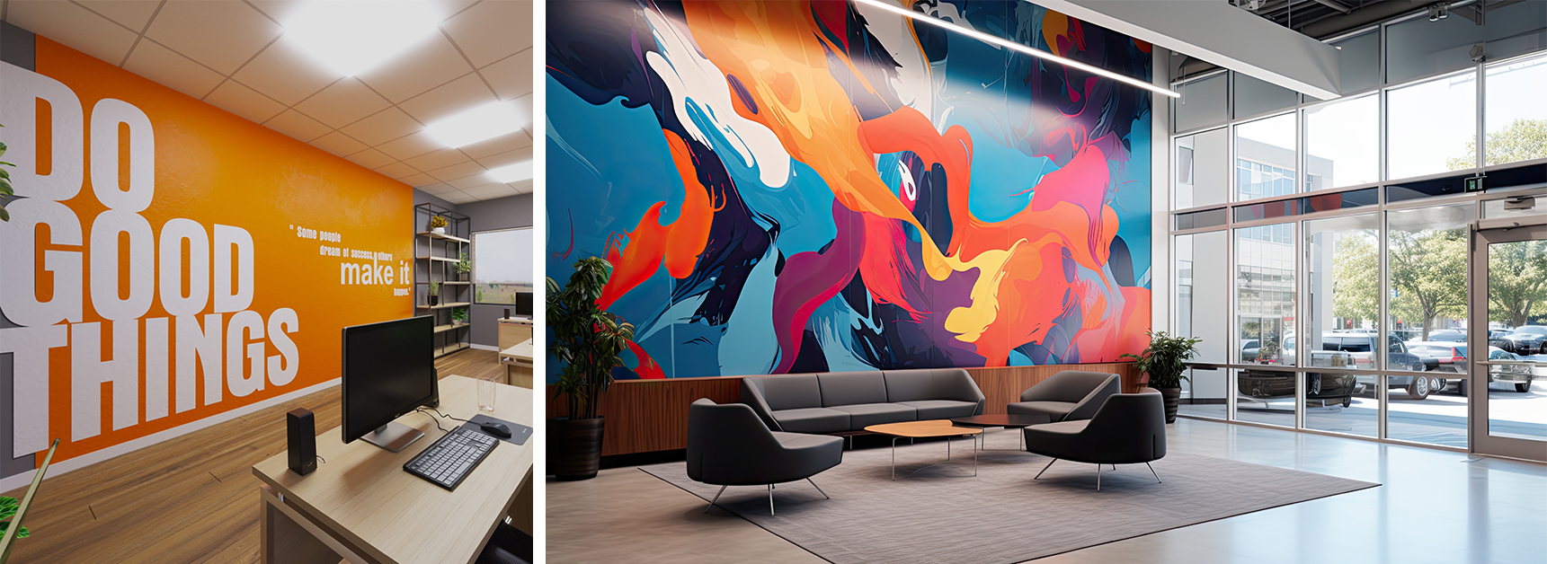 Branding ambiental en oficinas de Lima: murales, viniles y wayfinding