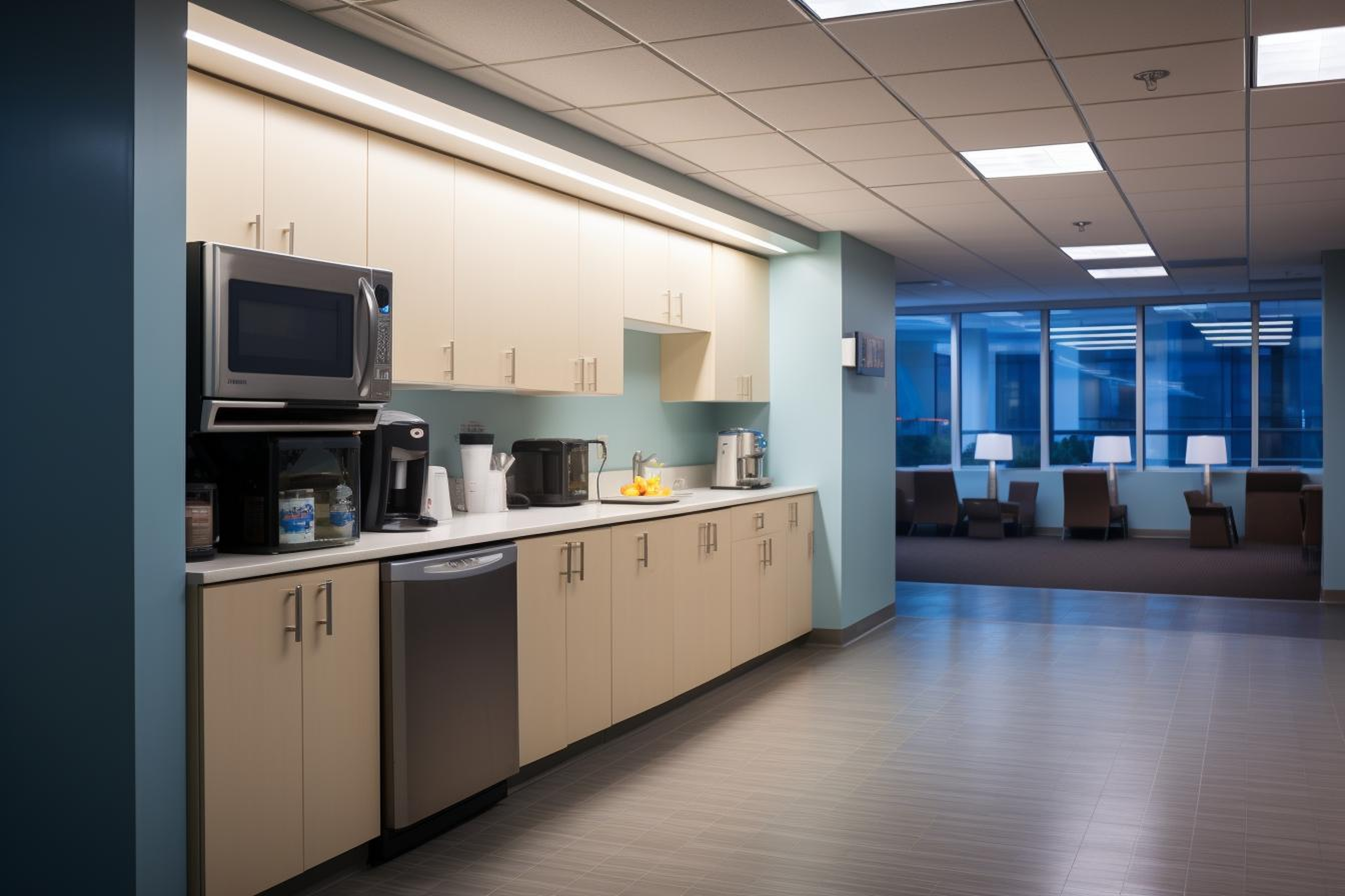 Kitchenettes de oficina funcionales y acogedoras: diseño que optimiza espacios corporativos