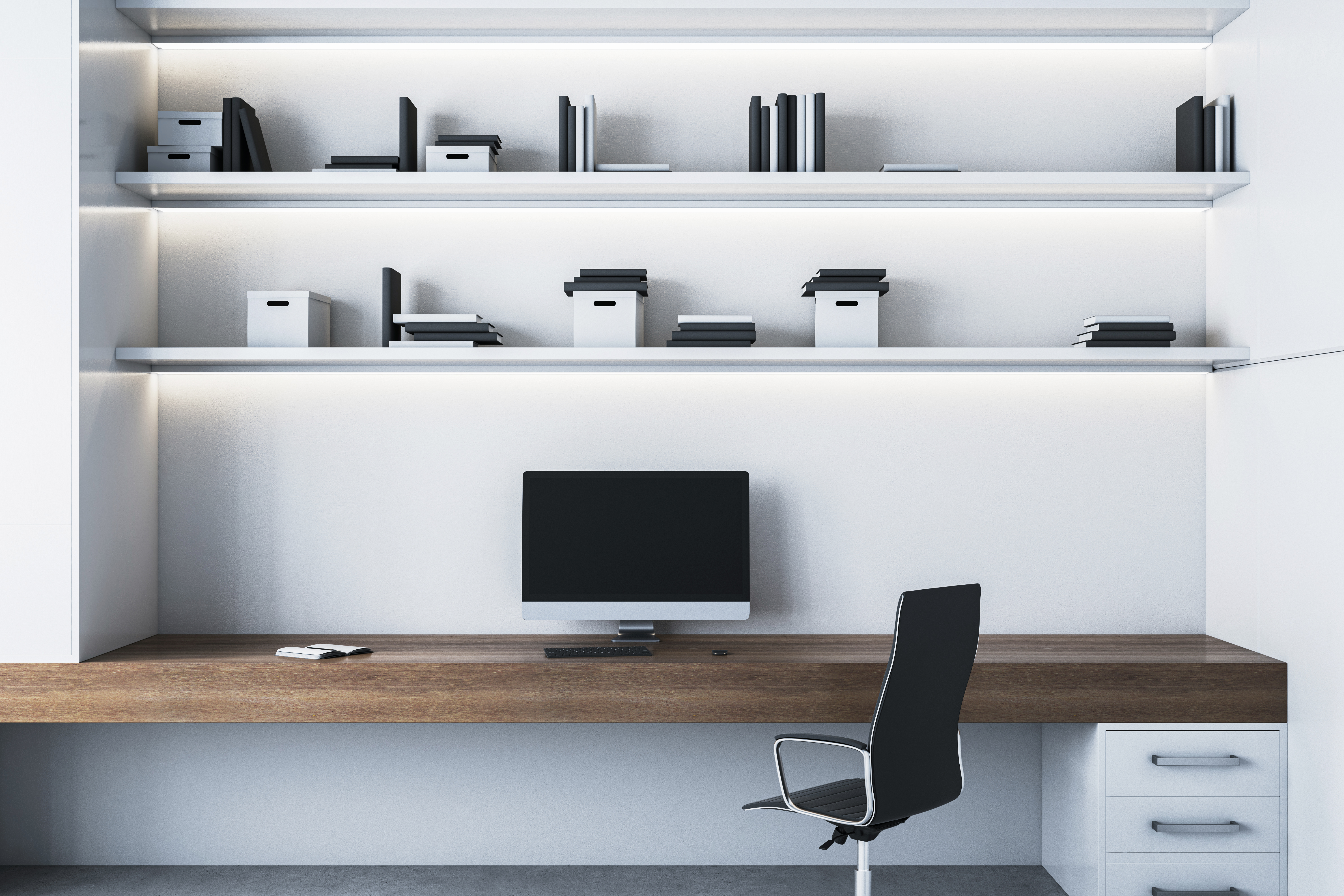 Estantes flotantes para oficinas: más orden y espacio visual