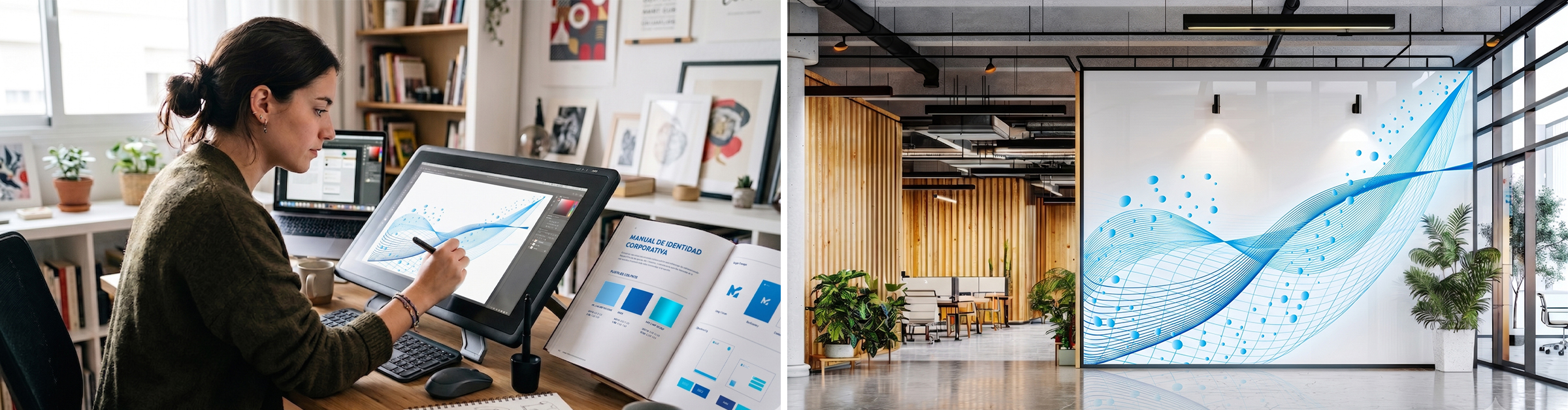 Guía de branding ambiental: Cómo transformar las oficinas con gráficas de pared