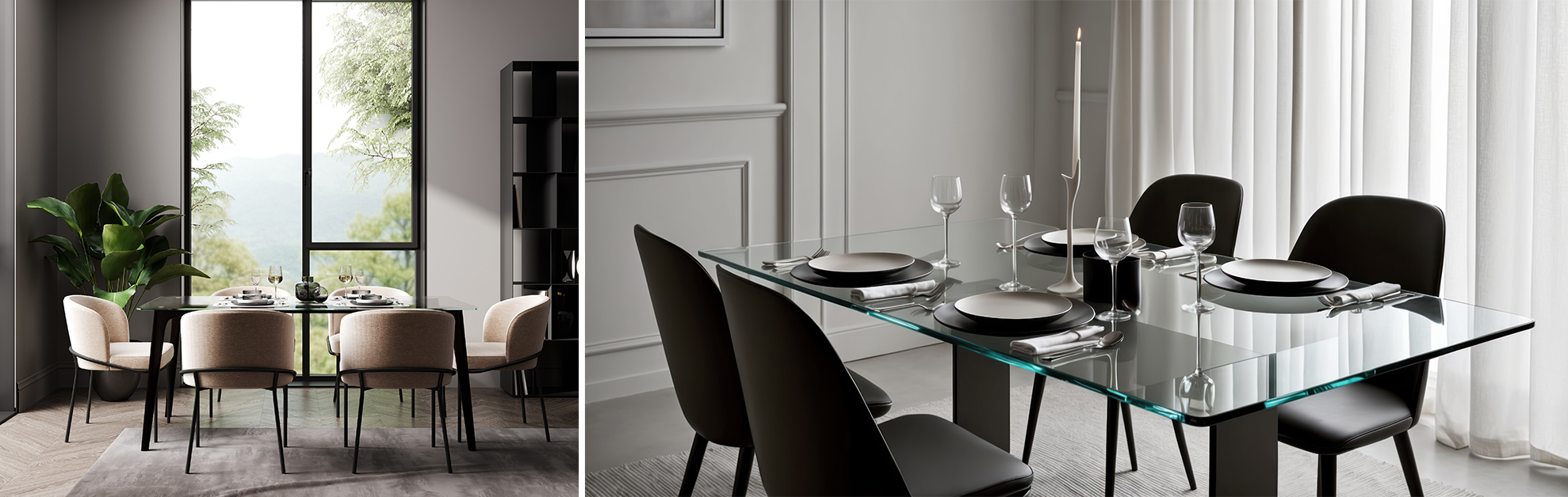 Mesa de cristal para el comedor: elegancia y amplitud en un solo diseño